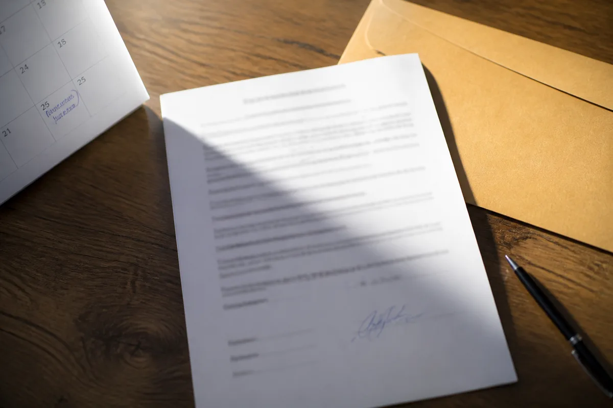 Contrat de travail en CDI signé avec calendrier de prise de poste et documents administratifs